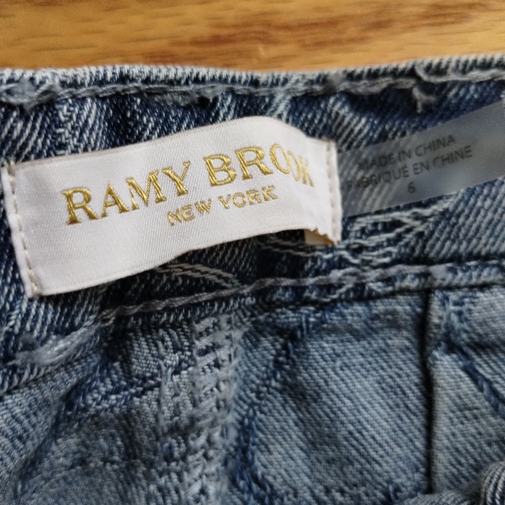 Ramy Brook Wilder Floral Embroidered Denim Jean Shorts 6 - Picture 3 of 3